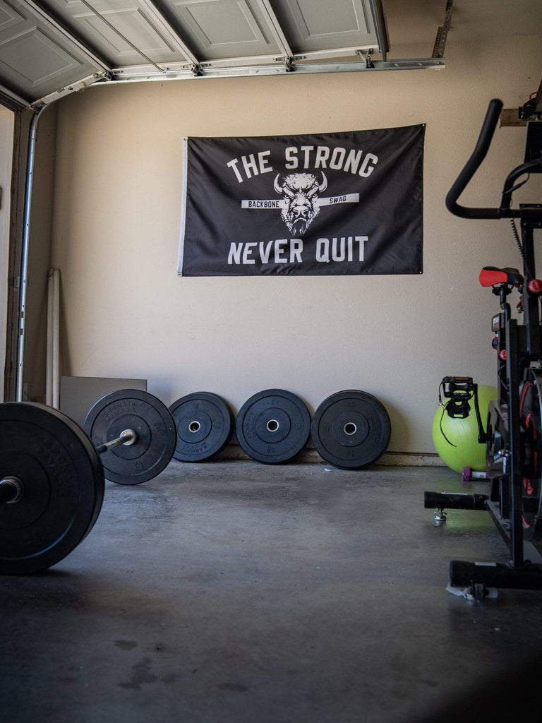 The Strong Never Quit Flag - Backbone Swag